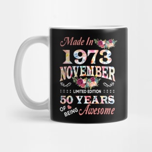 November Flower Made In 1973 50 Years Of Being Awesome Mug